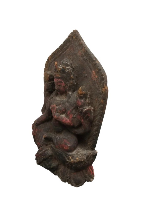Statue de Tara en Bois Antique – Himalaya, 19e Siècle Collection Musée Peter Hardt Gallery – Sculptures, Wood (photo 4 of 4)