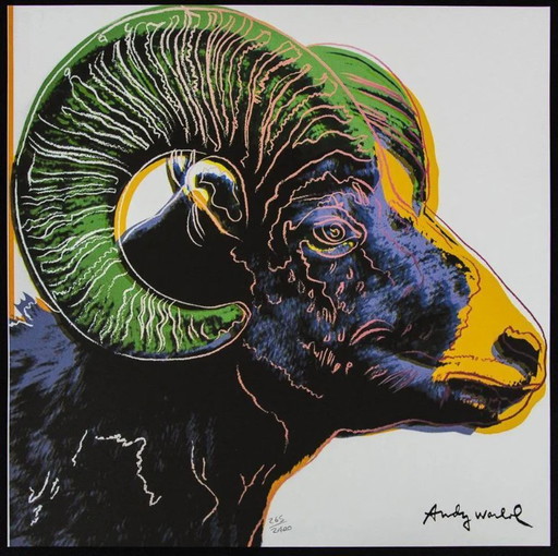 1986 Carnegie Museum of Art Dopo Andy Warhol "Bighorn Ram" litografia
