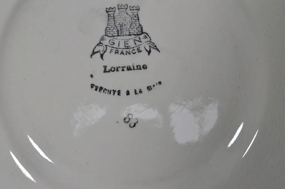 Service de Dessert et de Présentation en Faïence Florale Gien France “Lorraine” des Années 1950, 8 Pièces (photo 6 of 16)