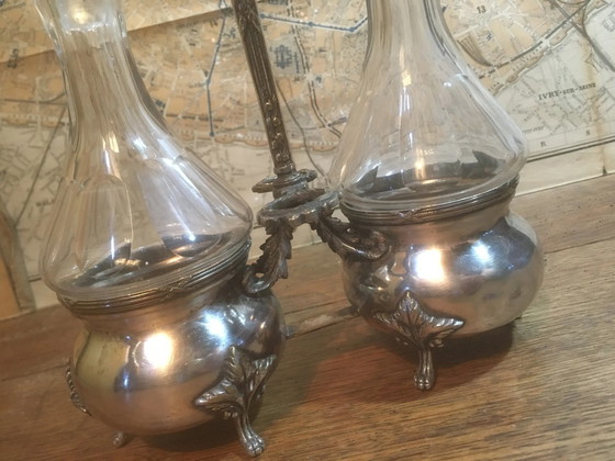 Set olio e aceto in argento e cristallo – Accessori da tavola, Crystal, Silver, Vintage (photo 6 of 11)