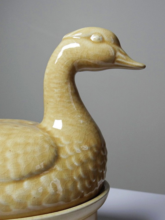 Image 1 of Small vintage GEO terrine from the 1950s-60s, beige earthenware duck