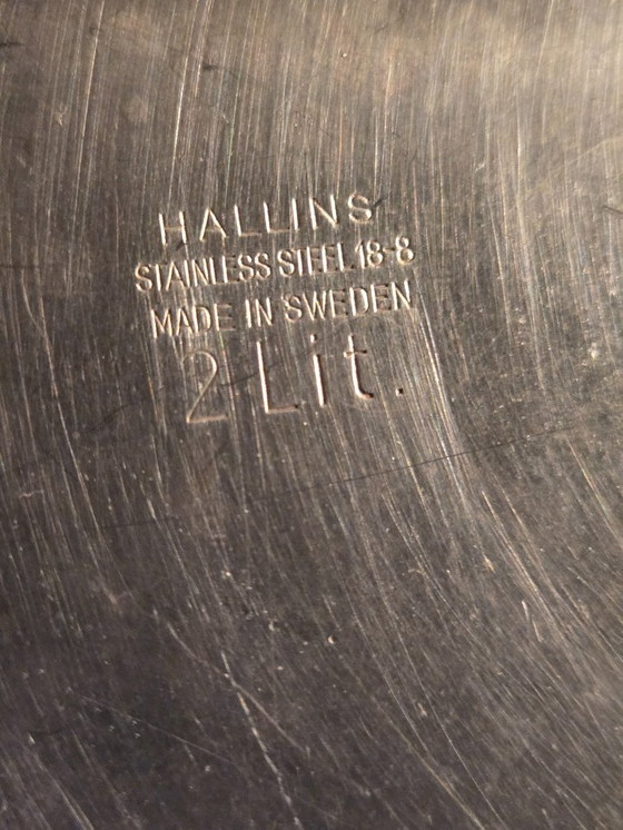 Image 1 of Carafe à eau vintage en acier inoxydable de Hallins, Suède, 2 litres