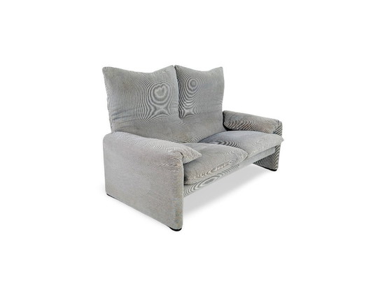 Image 1 of Cassina Maralunga 2-zitsbank Vico Magistretti corduroy stof bruingrijs
