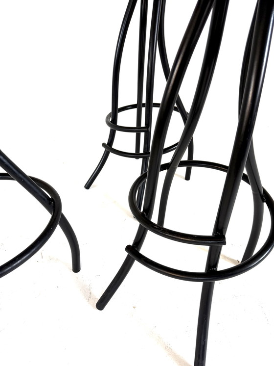 Image 1 of Ensemble de 4 tabourets de bar « Danse », Italie, années 80