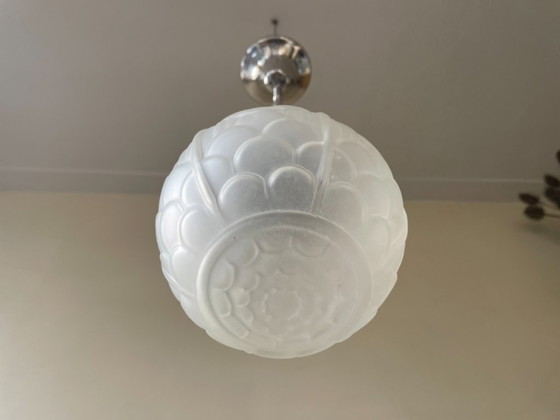 Image 1 of Lamp Hanglamp Plafondlamp Art Deco 1930 Matglas Frans