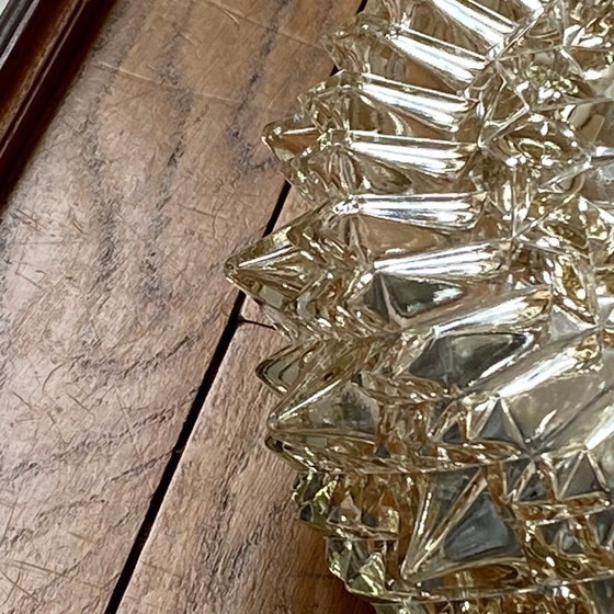 Image 1 of Lampada da parete/soffitto in vetro stampato, illuminazione vintage anni '70-'80