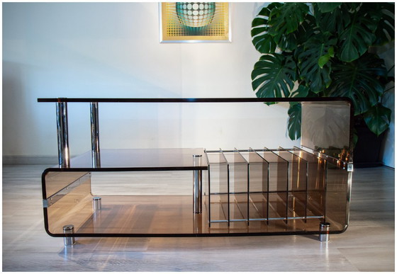 Image 1 of Console / Coffee table / Hi-Fi TV stand, Plexiglas, Michel Dumas for Roche Bobois 1970