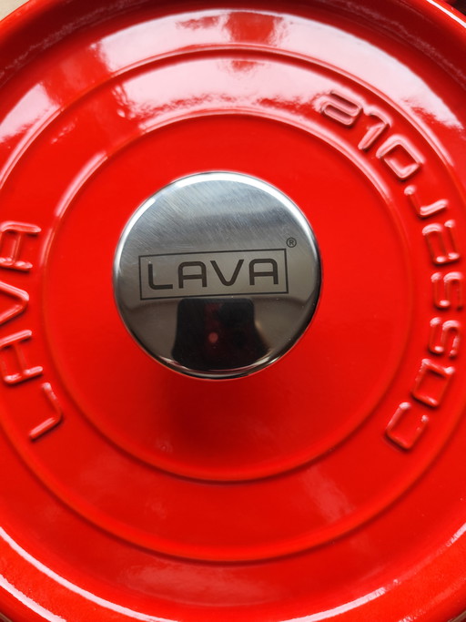 LAVA gietijzeren braadpan/cocotte – XL 28 cm, 6,7 liter, rood (nieuw en in originele verpakking)