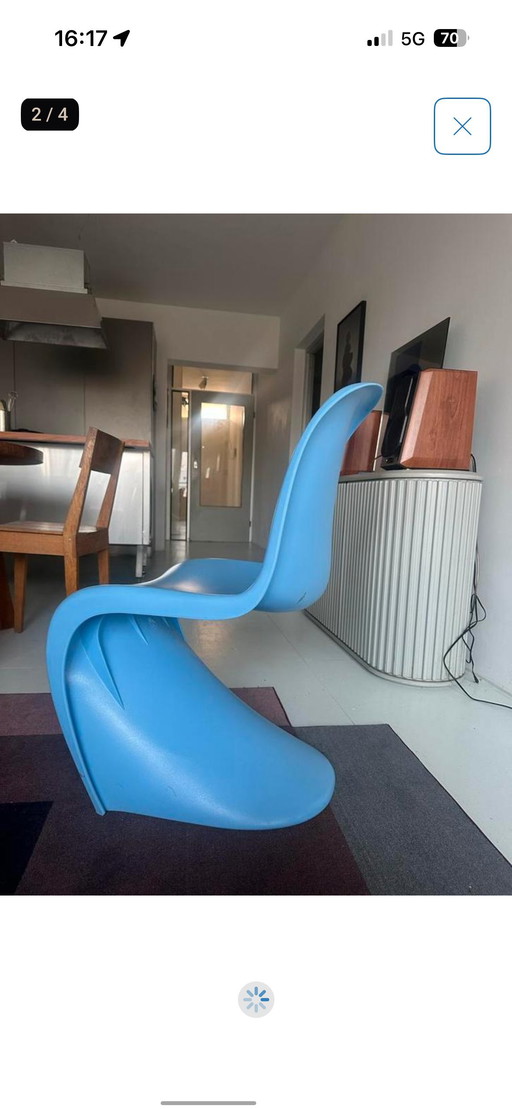 Panton ijsblauwe stoel