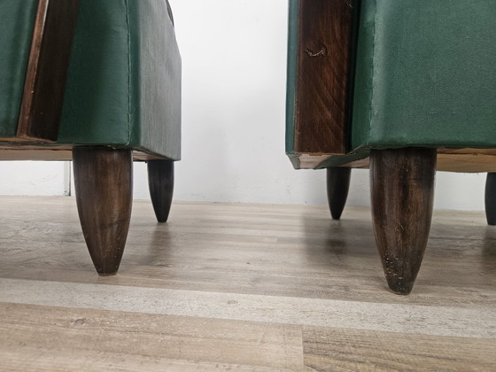 Coppia di poltrone Art Déco in noce e pelle verde, 1940 – Wood (photo 17 of 21)