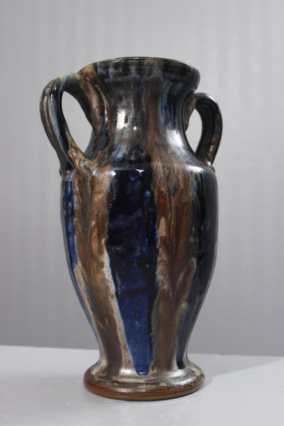 Image 1 of Amphora vase in art deco stoneware Poteries Renault Argent-sur-Sauldre (Cher) circa 1930