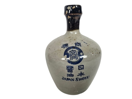 Image 1 of Japanse soja-flessen (3) - steengoed met zoutglazuur - Japan Shoyu’  - ‘Nippon Shoyu’ - Japan - 2e helft 20e eeuw
