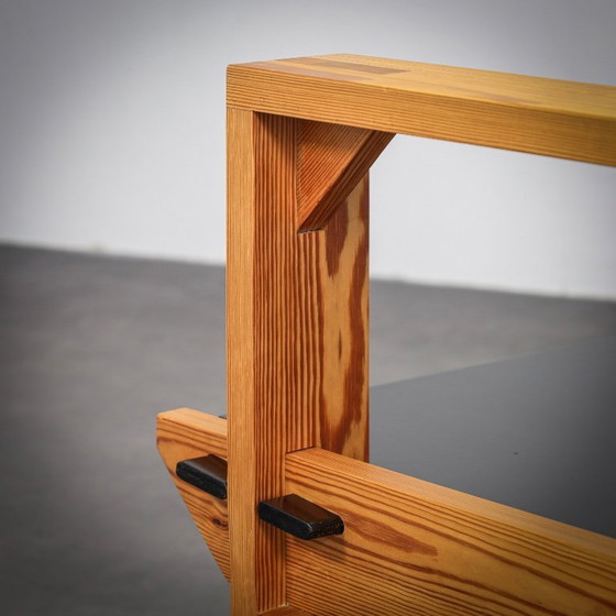 Image 1 of Rarissima coppia di poltrone lounge olandesi in legno massello di pino, di Wouter Fens, anni '60.