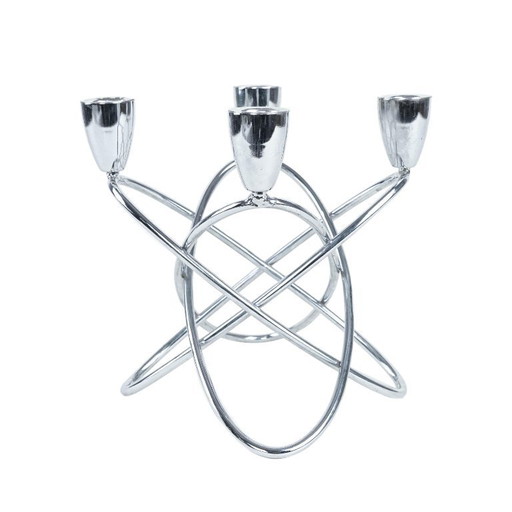 Geometrischer Kerzenständer aus Metall, dänisches Design, 1960er Jahre, hergestellt in Dänemark