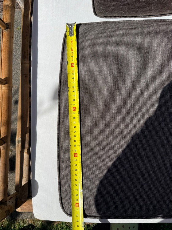 Image 1 of 6x, taupefarbene, wasserabweisende Outdoor-Kissen für Gartenstühle