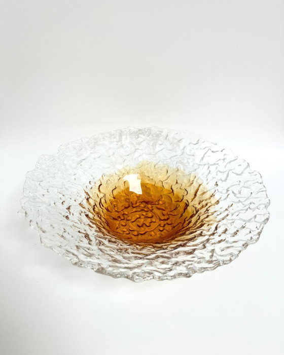 Image 1 of Set of 2 vintage textured glass bowls
