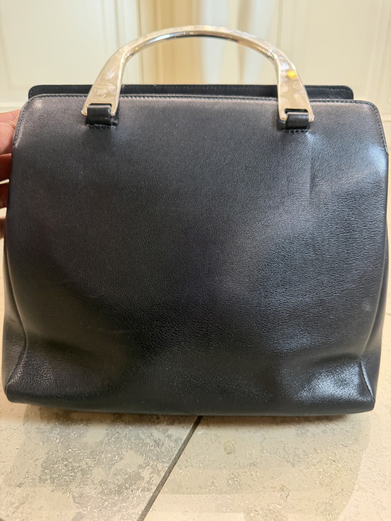 Image 1 of Borsa a mano vintage Gianni Versace in pelle nera Medusa, rara
