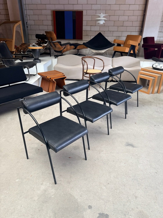 Lot de 4 chaises Bieffeplast Vienna, Rodney Kinsman (prix du lot), Chaises de salle à manger, Métal, Skaï (photo 4 sur 15)