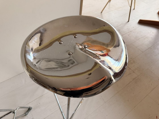 Image 1 of 2 tabourets de bar Yasu Sasamotu en acier inoxydable