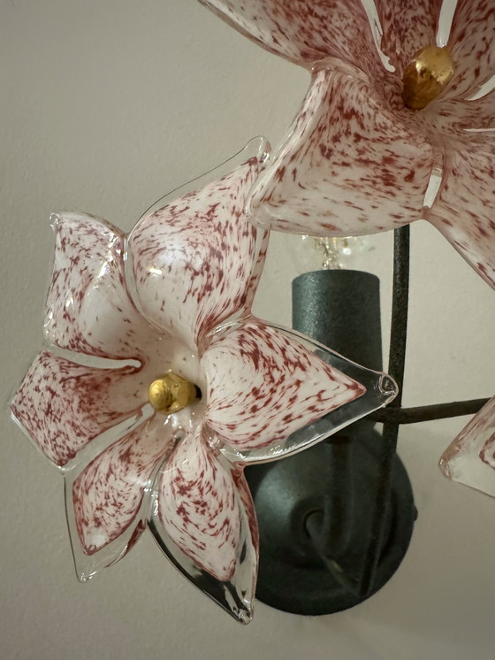 Image 1 of Applique floreali in vetro di Murano degli anni '70