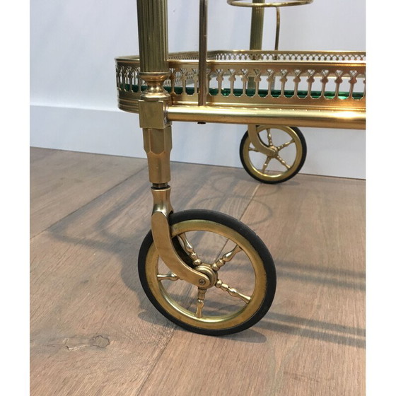 Image 1 of Vintage neoclassical brass rolling table, 1940