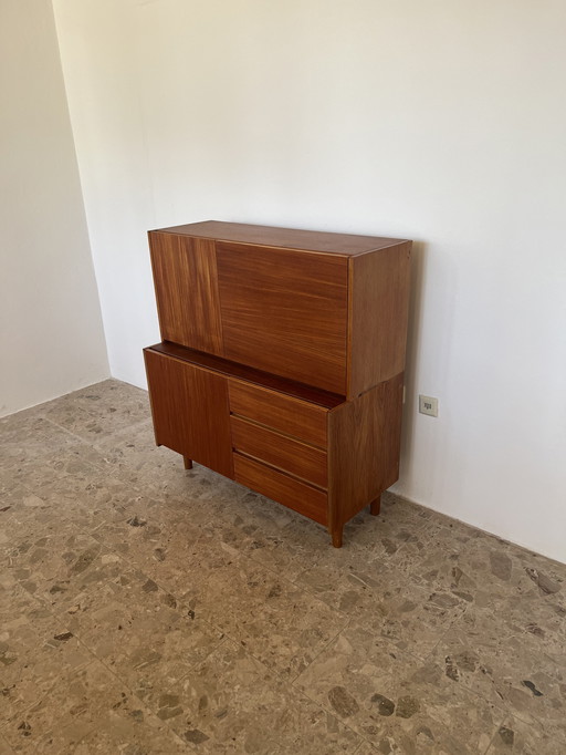 Vintage ladekast van teak en eikenhout