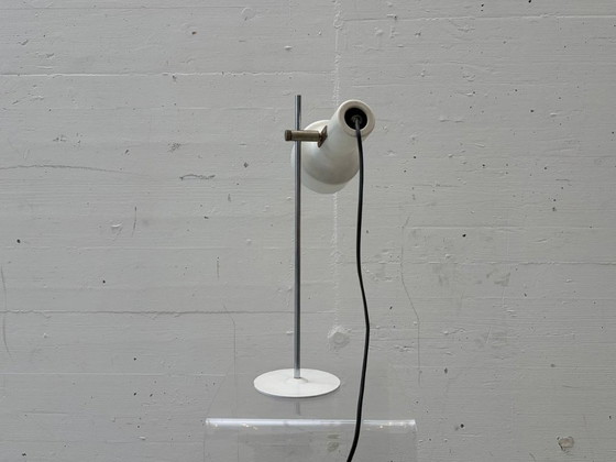 Image 1 of Designer table lamp made of metal in white, 1970s