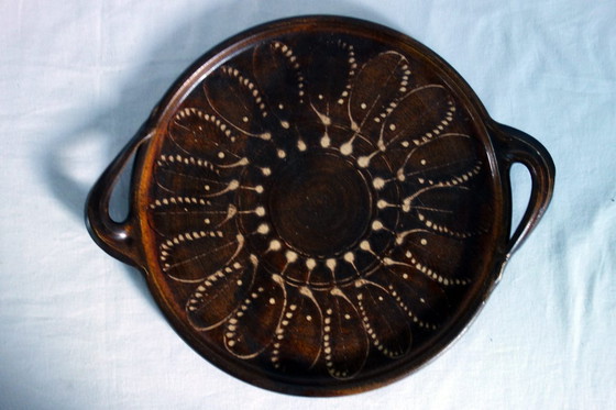 Image 1 of Großes antikes glasiertes Keramiktablett