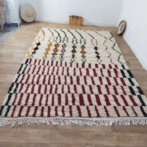 Wool Azilal Rug Colorful – Natural Wool Handwoven (307×210 cm)