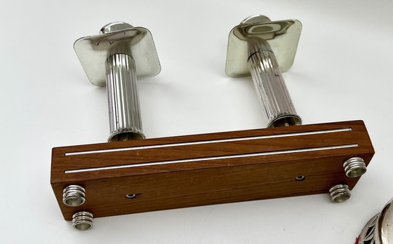Image 1 of Mid-Century Tisch-Set – Kerzenleuchter, Servierschale & Flaschenhalter