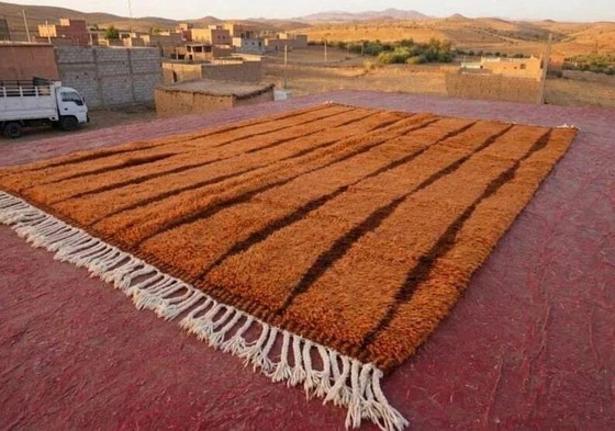 Moroccan orange-brown Berber rug in wool 400x300 cm, Large XXL rug, Rugs & carpets, Cotton, Bohemian (photo 4 of 9)