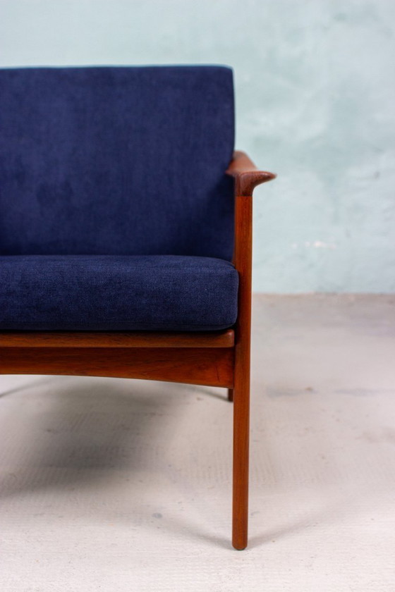 Image 1 of Vintage teakhouten fauteuil Ib Kofod Larsen Deense Easy Chair