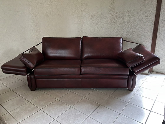 Divano Castello in Pelle (Rosso Bordeaux) – Divani 3 posti (photo 3 of 7)
