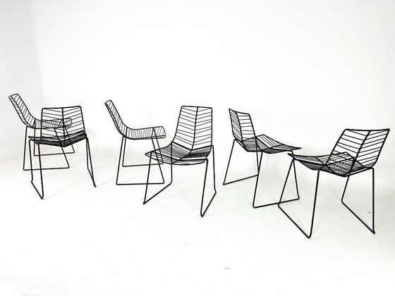 Juego de 6 sillas Arper Leaf, Sillas de comedor, Hierro, Negro (foto 3 de 12)