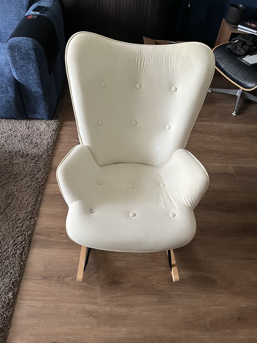 Schommelstoel Tim Wood Crème mit