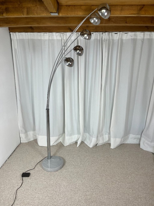 Arc floor lamp with tree-shaped base and 5 lights, AGEMOB, 2000s, MCM style