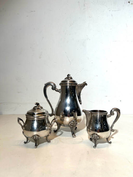 Juego de café/té Christofle bañado en plata – Juego de 3 piezas – servies