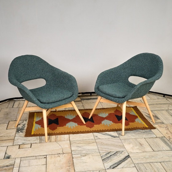 Image 1 of Juego de dos sillones Shell de Miroslav Navratil, década de 1960, Checoslovaquia