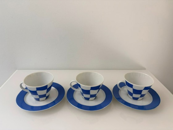Vintage Kronester Bavaria cup and saucer 80s set of 3, Bavaria Kronester, Crockery, Porcelain, White (photo 3 of 9)