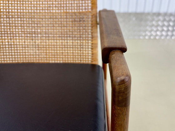 Vintage Set 2x Mid Century Design Fauteuils Muntendam Voor Gebr. Jonkers – gebroeders Jonkers, Rattan, Skai (photo 10 of 16)