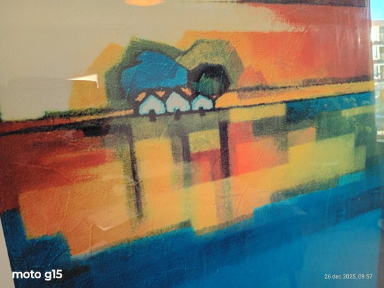 Image 1 of 2 grote kleurrijke zeefdrukken van Maria Megens.