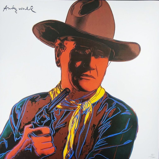 Lithographie en édition limitée « John Wayne » de Big Andy Warhol, années 1980, numérotée au crayon par le (photo 2 of 7)