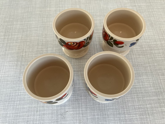 Image 1 of Set of 4 retro Mepal egg cups