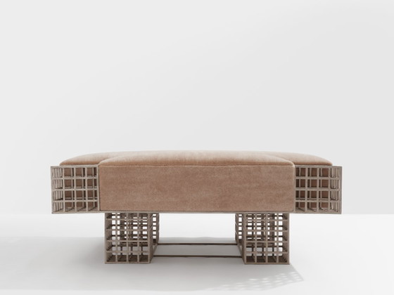 Image 1 of Large bench ottoman by Carla Sozzani in Milan mohair velvet 1990s