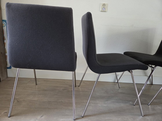 4x Pierre Paulin Voor Ligne Roset – Eetkamerstoelen, Metal, Textile (photo 4 of 11)