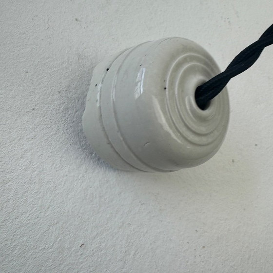 Image 1 of Lampada a sospensione industriale vintage in smalto verde, 24 cm