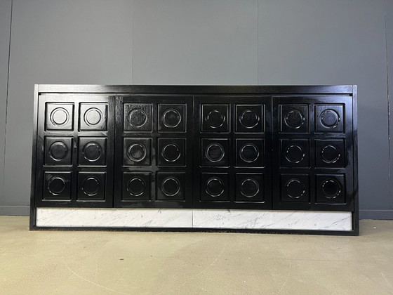 Image 1 of Black brutalist credenza, 1970s