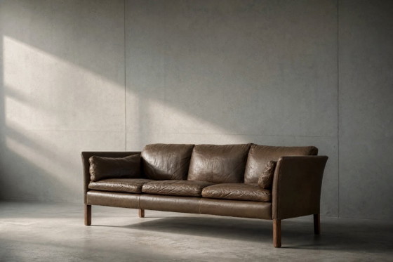 Image 1 of Divano Cromwell in pelle stile Mid-Century Modern, disegnato da Arne Norell negli anni '60.
