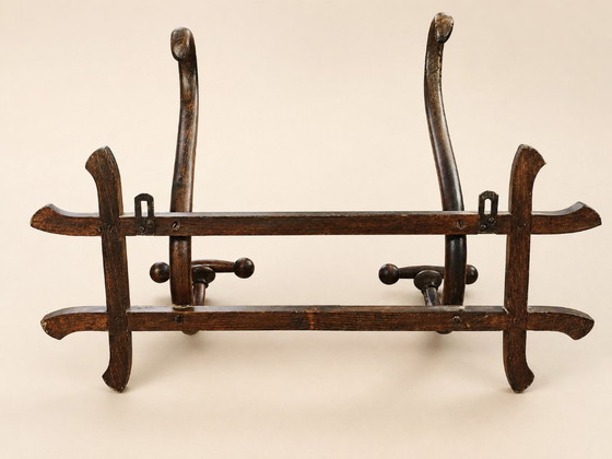 Image 1 of Appendiabiti da parete Thonet Vienna originale primi ’900, legno curvato Art Nouveau, targhetta distributore Torino