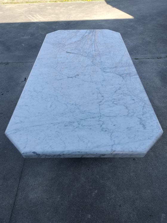 Image 1 of Carrera Marble Dining Table 180x90 cm – Designer Table – Black/White “Italian design style / presumably Italian made.”